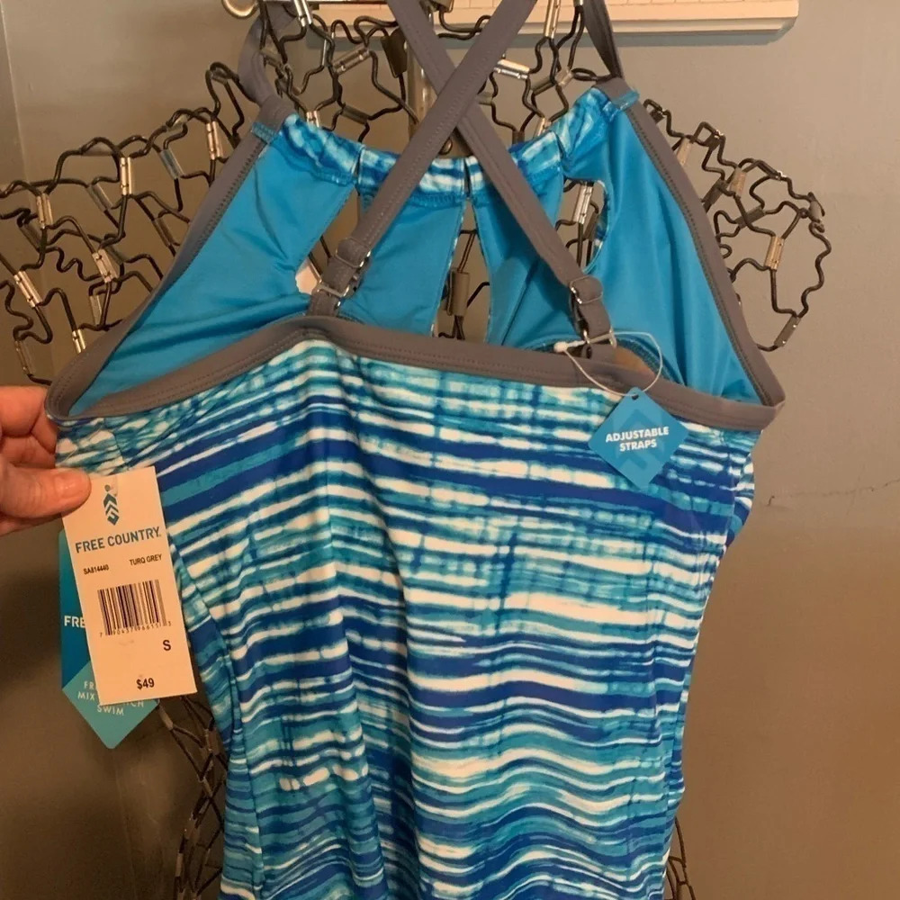 Free Country tankini swim top - colorful, NWT, size small - Picture 2 of 4